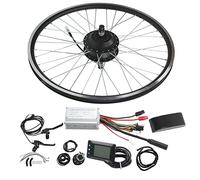 Kit de conversión de rueda trasera de bicicleta eléctrica de 26 pulgadas, Motor de volante giratorio trasero de bicicleta eléctrica de 48V y 250W con pantalla