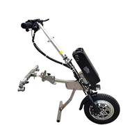 Kit de conversión de silla de ruedas eléctrica, 65 km de largo alcance, 3 niveles de velocidad, con amortiguador y luz delantera para un paseo suave, incluye bocina de seguridad