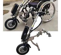 Kit de conversión de silla de ruedas eléctrica, batería de litio, alcance 55/65 km, 3 velocidades, luz delantera, sistema de choque, trompeta -
