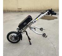 Kit de conversión de silla de ruedas eléctrica, motor de 500 W y batería de litio de 48 V 17 Ah, rango de 65 km, ajuste de 3 velocidades, luz delantera, accesorio de ciclo manual para mayor movilidad