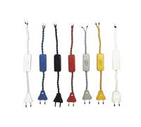 Kit de cordón de Seda Trenzado de 2 MTS, 2 x 0.75 mm, Incluye Clavija e Interruptor Dorado, Ideal para proyectos de Manualidades y decoración.