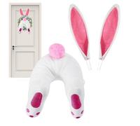 Kit de corona de conejito de Pascua para corona, kit de corona de conejito - Corona de puerta delantera de conejito de Pascua de 3 piezas,Puerta Conejito De Dibujos Animados Lindo Con Orejas Para La D