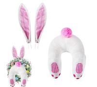 Kit de corona de conejito de Pascua para corona, kit de corona de conejito - Kit de guirnalda de trasero de conejito de decoración de Pascua de 3 piezas | Puerta Conejito De Dibujos Animados Lindo Con