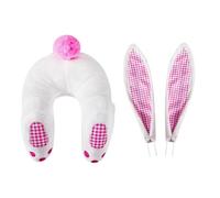 Kit de corona de conejito - Kit de guirnaldas para orejas de conejito 3 piezas - Pascua linda caricatura accesorio de conejo para puerta principal