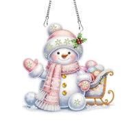 Kit de corona de muñeco de nieve con diamantes 5D, arte de diamantes 5D, adornos colgantes de pared de un solo lado, 01-Snowman
