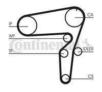 Kit de correa de distribución CT1076K1 CONTINENTAL CTAM para ALFA ROMEO FIAT