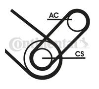 Kit de correa trapezoidal acanalada 4PK874 ELAST T1 CONTINENTAL CTAM para FIAT