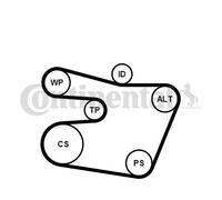 Kit de correa trapezoidal acanalada incl. rodillo tensor 6PK1538K1 para BMW 5 7