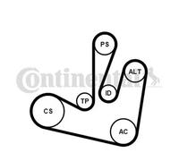Kit de correa trapezoidal acanalada incl. rodillo tensor 6PK1750K2 para RENAULT
