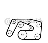 Kit de correa trapezoidal acanalada incl. rodillo tensor 6PK2271K1