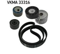 SKF Juego de correas auxiliares servicios para FIAT: Ducato & CITROËN: Jumper, Relay & PEUGEOT: Boxer (Ref: VKMA 33316)