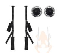 Kit de correas de apoyo para ejercicios de Pilates Black Hand & Back con almohadilla de esponja ajustable y cuerda para colgar