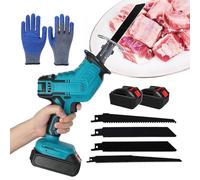 Kit de cortador de carne con sierra eléctrica de mano, máquina cortadora de huesos portátil, con 4 dientes, disipación de calor rápida alimentada por batería para carne de huesos/ramas/plástico