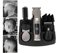 Kit de Cortadora de Cabello Eléctrica, Cortadora de Cabello con Pantalla LED de Acero Inoxidable de Alta Precisión para Barba para Cabello de Nariz para Patillas para Cabello para Hombres