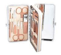 Kit de cortaúñas CLIPPER DE NAVE Juego de 22 piezas de acero inoxidable Cutícula limpia Recortador de manicura Conjunto de manicura Tijeras de uñas Professional Kit de aseo Portátil ( Color : Gold )