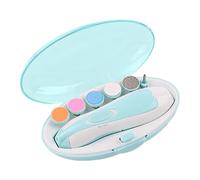 Kit de Cortaúñas Eléctrico con 6 Cabezales de Pulido para Recién Nacidos, Funcionamiento Seguro, Diseño Portátil, Caja de Almacenamiento para Pulido de Uñas (BLUE)