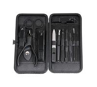 Kit de cortaúñas, herramientas de cuidado personal, cortaúñas, uso doméstico, pedicura, manicura, juego de 12 piezas, cortaúñas de viaje negro