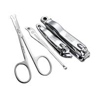 Kit de Cortaúñas Juego de cortaúñas, 3/4 piezas portátil for uñas y cortaúñas con bolsa de almacenamiento, kit de manicura de acero inoxidable Juego de Cortaúñas(B)