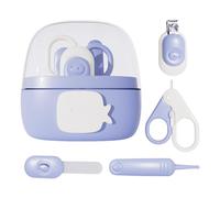 Kit de cortaúñas para bebés,Juego de cortaúñas para bebés,Cortauñas de dibujos animados 4 en 1 - Cuidado de aseo, caja fuerte para manicura, tijeras para uñas, juego de pinzas para guardería, hogar, n