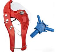 Kit de corte y calibración de tuberías+calibrador, kit de herramientas de PVC y tubos de plástico de múltiples capas, amoladora de tubos de PVC rojo para 42 mm calibrador azul 16 20