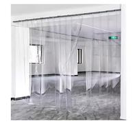 Kit de cortina de puerta de tiras de PVC para congelador, suave, impermeable, couave, impermeable, con persianas de vinilo (color: transparente, tamaño: 120 x 280 cm/47,24 x 110,24 pulgadas)