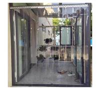 Kit de cortina de puerta de tiras de vinilo de PVC transparente de alta resistensala limpia, diseño suave e impermeable, ideal para protección contra huracanes, ahorro de energía, 1,35 x 2 m