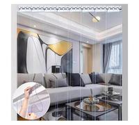Kit de cortina de PVC transparente para puertas de salas blancas, cocinas y dormitorios, 1,6 mm de grosor, 0,75 x 2,2 m, fácil de instalar, reducción de ruido y polvo