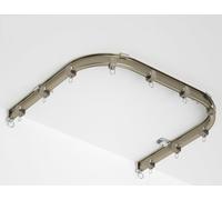 Kit de cortina de techo curvado flexible de 1,8 a 6,6 m con polea silenciosa para divisor de habitación y ventana de bahía, color dorado, tamaño de 3,4 m, ideal para decoración del hogar y soluciones