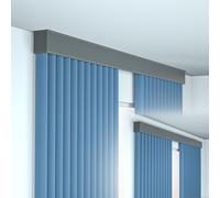 Kit de cortina opaca - 190 cm de montaje en techo con varillas de 12 cm de alto, cornisa decorativa para ventanas y separadores de habitaciones, elegante diseño negro