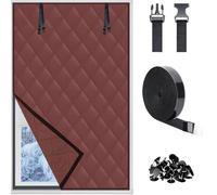 Kit de cortinas aislantes para ventanas, cubierta térmica para ventanas para invierno 50x50cm 50x60cm Cortinas térmicas para proteger las ventanas del invierno Oxford Out(Brown,71x91in/180x230cm)