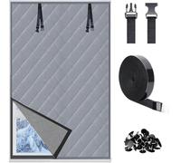 Kit de cortinas aislantes para ventanas, cubierta térmica para ventanas para invierno 50x50cm 50x60cm Cortinas térmicas para proteger las ventanas del invierno Oxford Out(Gray,55x98in/140x250cm)