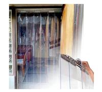 Kit de cortinas de vinilo para puertas de cámaras frigoríficas comerciales. Cort de garaje y almacenes. Tiras de plástico resistentes al viento (75 x 210 cm). Ideales para casas de mascotas.