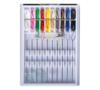 Kit de coser de viaje, kit de costura portátil - 10 colores de suministros de costura portátil prehesados Accesorios,Accesorios de bordado con botón pin para mamá, mujeres, hombres