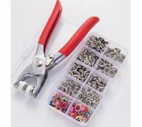 Kit De Costura con 100 Botones Metálicos - Incluye Alicates Manuales, Kit De Botones A Presión De 9,5 Mm For Tela, Ideales For Manualidades Y Costura De Prendas.(200pcs Color)