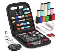 Kit de costura con accesorios de costura, kit de costura para principiantes, hogar y viajeros, juego completo de aguja e hilo con 39 piezas de accesorios de costura