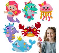Kit de Costura Creativo, 6 Paquetes de Kit de Costura de Fieltro de Animales marinos Kits de Costura Niños Regalos Divertidos de Artesanía de Costura Educativa Bricolaje con Herramientas de Costura