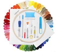 Kit de costura de bordado con herramientas de aguja de perforación diseñadas para un agarre cómodo, adecuado para manos rígidas y varias técnicas de costura (AC138)
