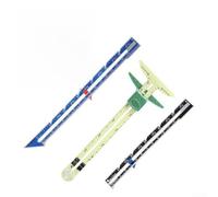 Kit de costura de calibre deslizante de 3 piezas, regla de medición de metal y plástico para costura, guía de dobladillo, herramienta de costura, manualidades, portátil