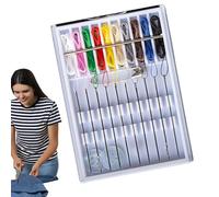 Kit de costura de solución rápida - mini estuche, organizador de hilos | de aguja portátil precargada para reparación de manos, paquete de emergencia de con alfileres de seguridad y botón