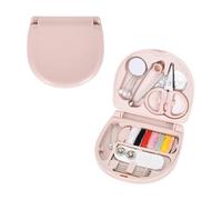 Kit de Costura de Viaje, Mini Cajas Kit de Costura de Viaje DIY Suministros de Costura, Portátil Mini Emergencia Costura Kit Completos de Accesorios para hogar, viajes, Uso de Emergencias (Rosa)