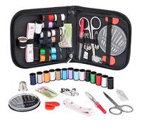 Kit de costura emergencia para viajes conjunto básico herramientas con hilos agujas y accesorios adultos principiantes