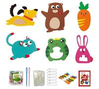 Kit de Costura,Kit de Costura Niños Fieltro, Aprender a Coser Animal, Kit de Manualidades de Fieltro Educativa de Bricolaje, para Principiantes y Niñas, Regalo DIY, multicolor
