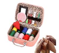 Kit De Costura,Kit De Costura Portátil 22 Piezas | Con Estuche De Cuero Tijeras Agujas | para Manualidades Tapicería Reparar Ropa Tejido