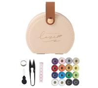 Kit de costura mini accesorios de hilo de coser para adultos, bricolaje, hogar, viajes, emergencia (albaricoque)