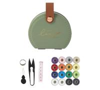 Kit de costura mini accesorios de hilo de coser para adultos, bricolaje, hogar, viajes, emergencia (verde)