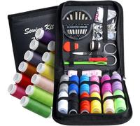 Kit de costura, mini kits de costura portátiles con cremallera para adultos, niños, viajeros, principiantes, emergencias, reparación familiar, suministros de costura con hilo de 12 colores, tijeras