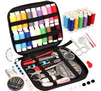 Kit de costura para adultos, MARQUEEN Agujas e hilo Set con accesorios de costura y accesorios Incluye tijeras, agujas, cinta métrica, separador de dobladillo, adecuado para el hogar, viajes