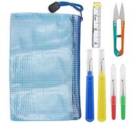 Kit de Costura para descoser 4 Piezas Herramienta para Cortar Hilos con Tijeras de Recortar Cinta métrica Suave y Bolsa de Almacenamiento para Coser colores surtidos No.17