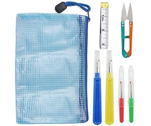 Kit de Costura para descoser 4 Piezas Herramienta para Cortar Hilos con Tijeras de Recortar Cinta métrica Suave y Bolsa de Almacenamiento para Coser colores surtidos No.17