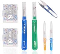 Kit de Costura para descoser, 5 Piezas, Herramienta para Cortar Hilos con Tijeras de Recortar, colores surtidos,100 Piezas Alfileres de Costura de